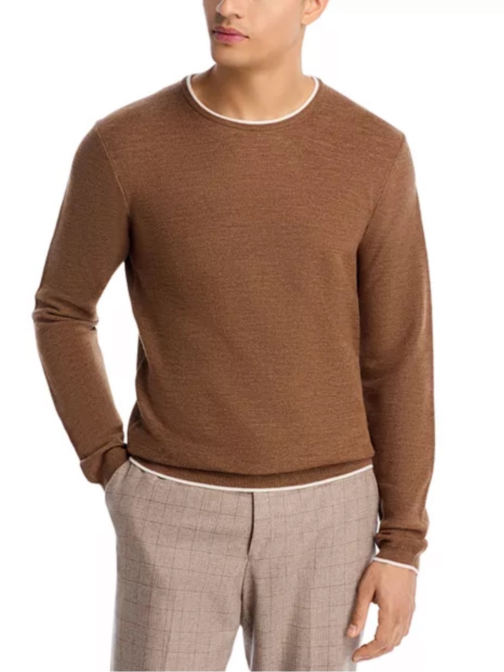 Jack Victor Belvedere Tipped Merino
Wool Sweater Crewneck camel men’s XL NWT